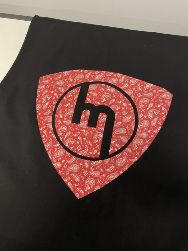 Black Mazda Singlet - Red Bandanna Print