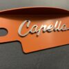 Orange 12a / 13b Alloy flywheel cover with polished Capella
