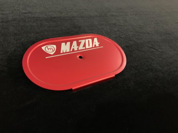 Red IDA Alloy filter lid - M MAZDA ENGRAVED