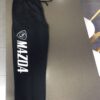 Black track pants with Silver M white Mazda