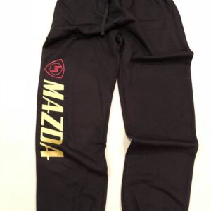 Black Trackpants with Gold M Red Mazda