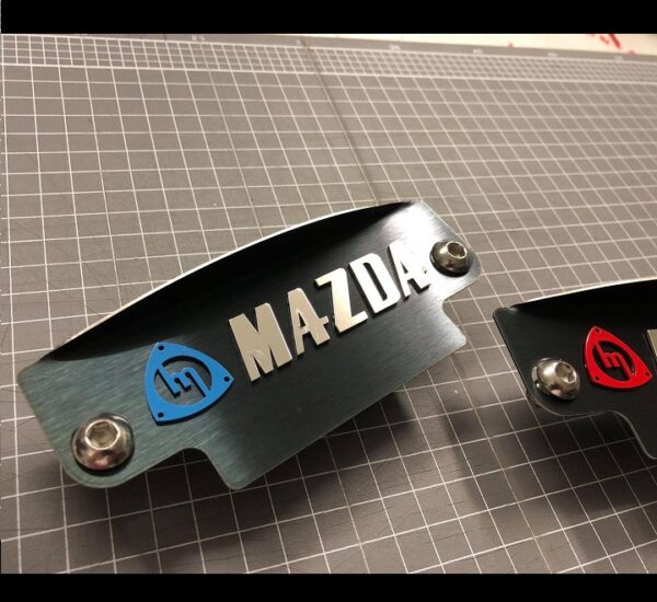 Blue M polished Mazda black plate