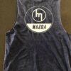 Blue Stonewash - White M hoop Singlet