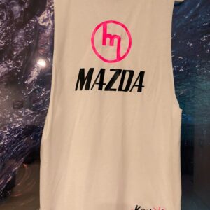 Pink M Mazda - White singlet