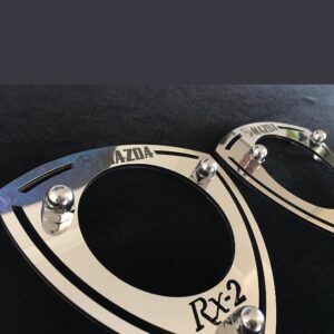 Polished Stainless Steel Rx2 strut Tops with M MAZDA engraved