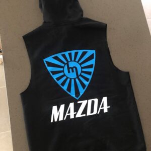 Sleeveless Hoodie Black - Blue Rising sun rotor