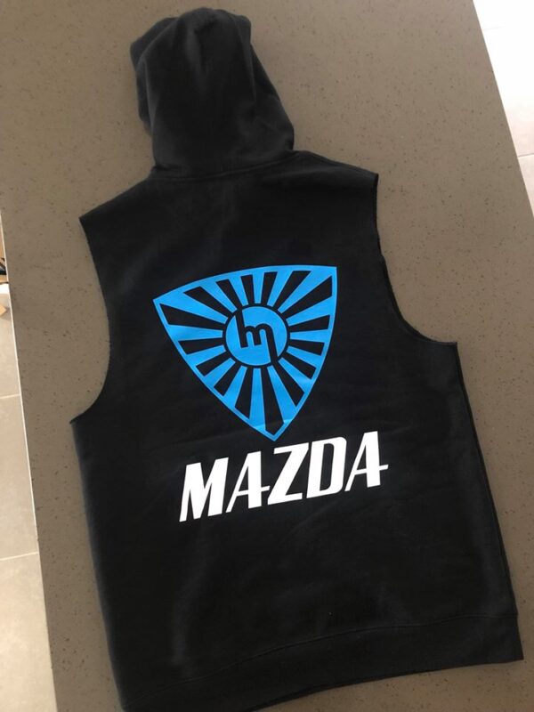 Sleeveless Hoodie Black - Blue Rising sun rotor