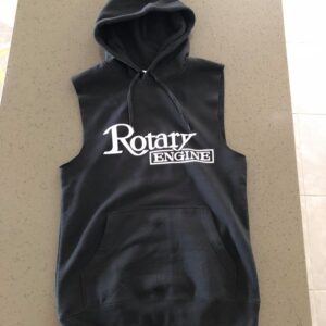 Sleeveless Hoodie Black - Rotary Engine