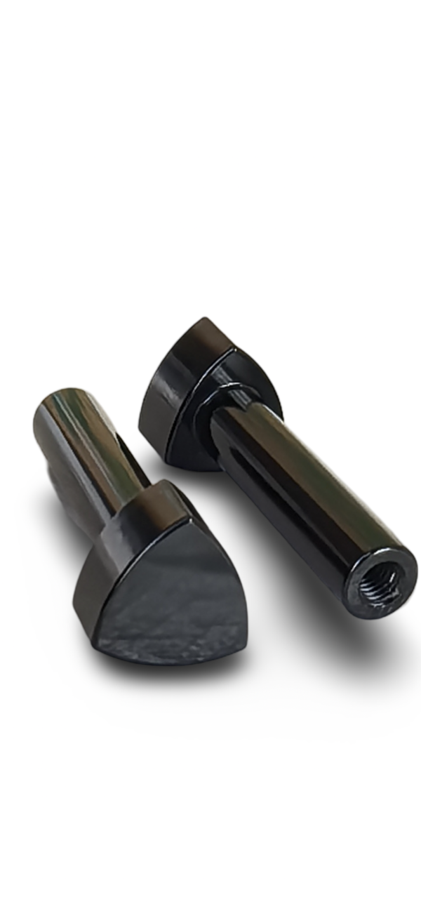 BLACK Blank Billet Door Lock Knobs -  (Pair)