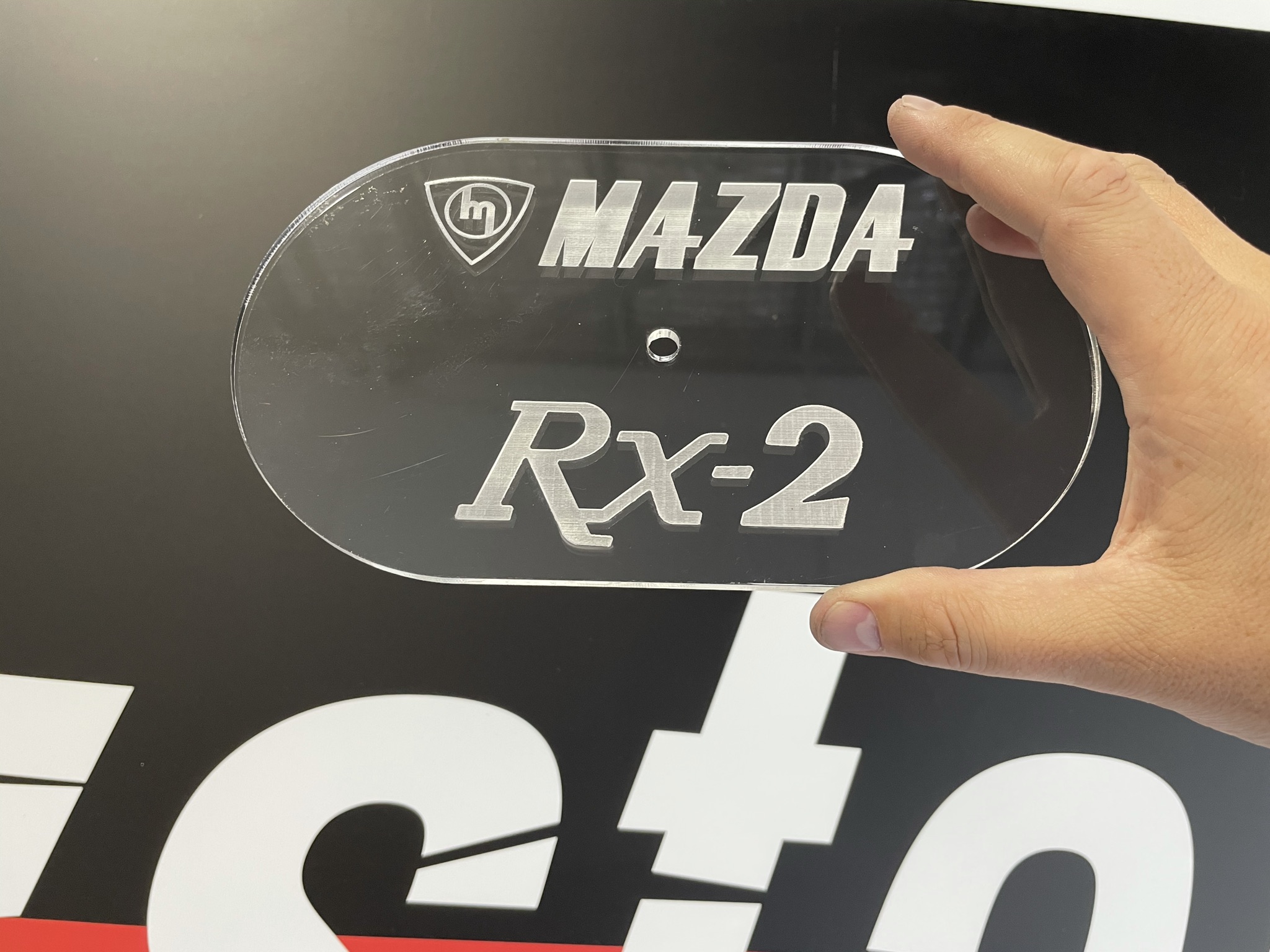 Clear IDA Lid Mazda Rx2 engraved