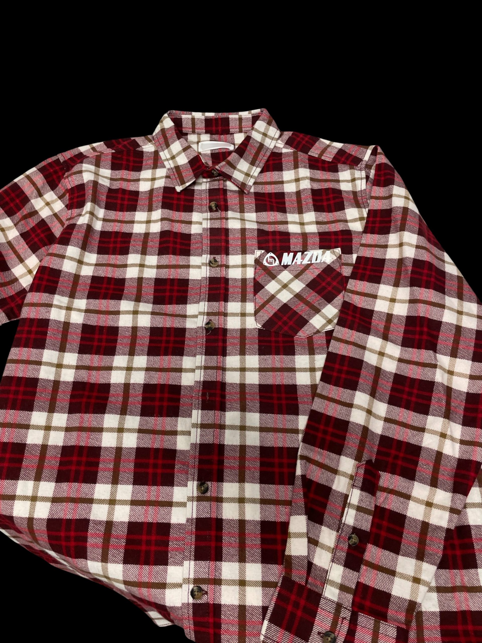 Red / White Flannette - White Mazda