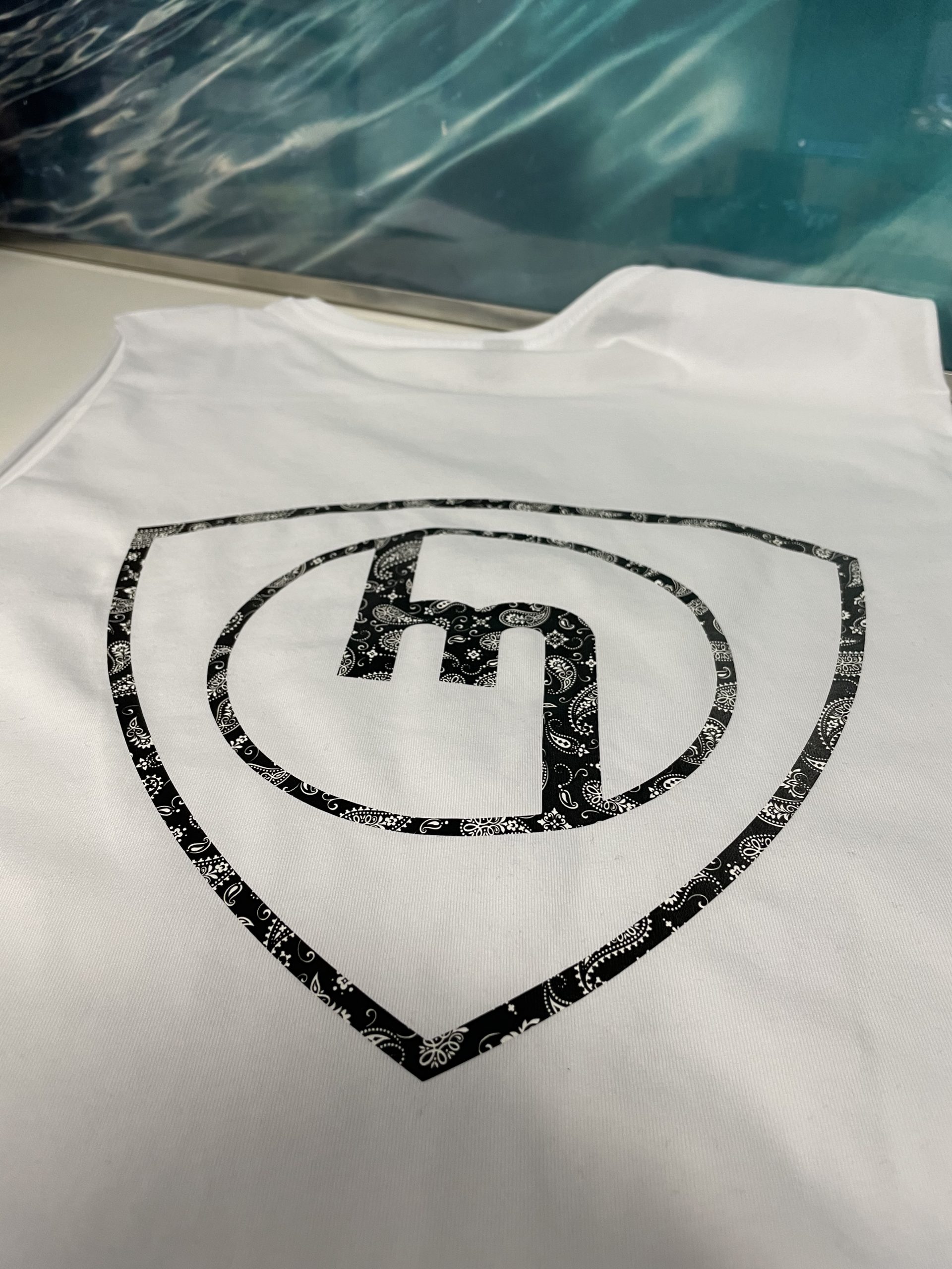 White Mazda Singlet - Bandanna Print