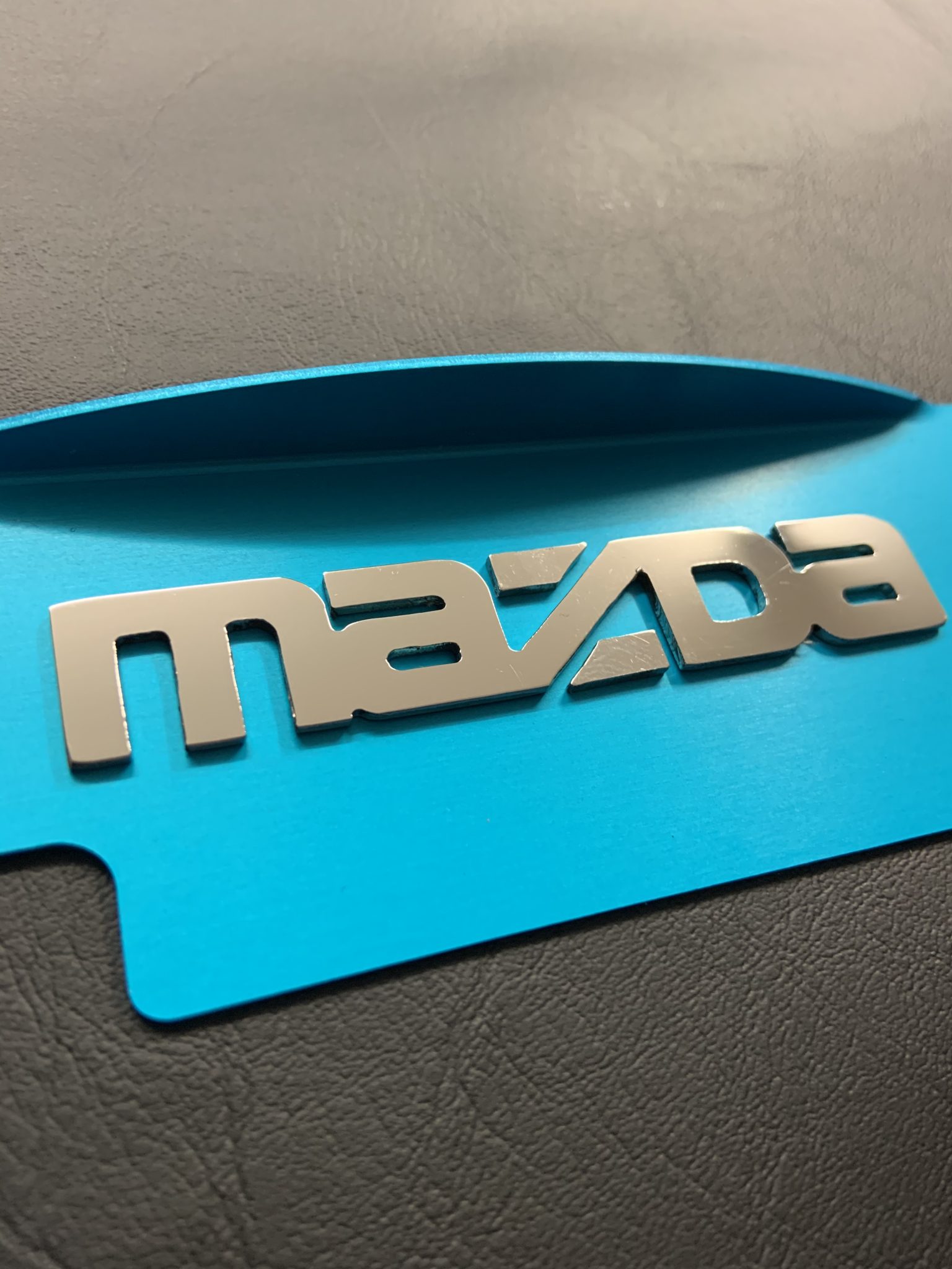 Blue 12a / 13b Flywheel cover with polished MAZDA