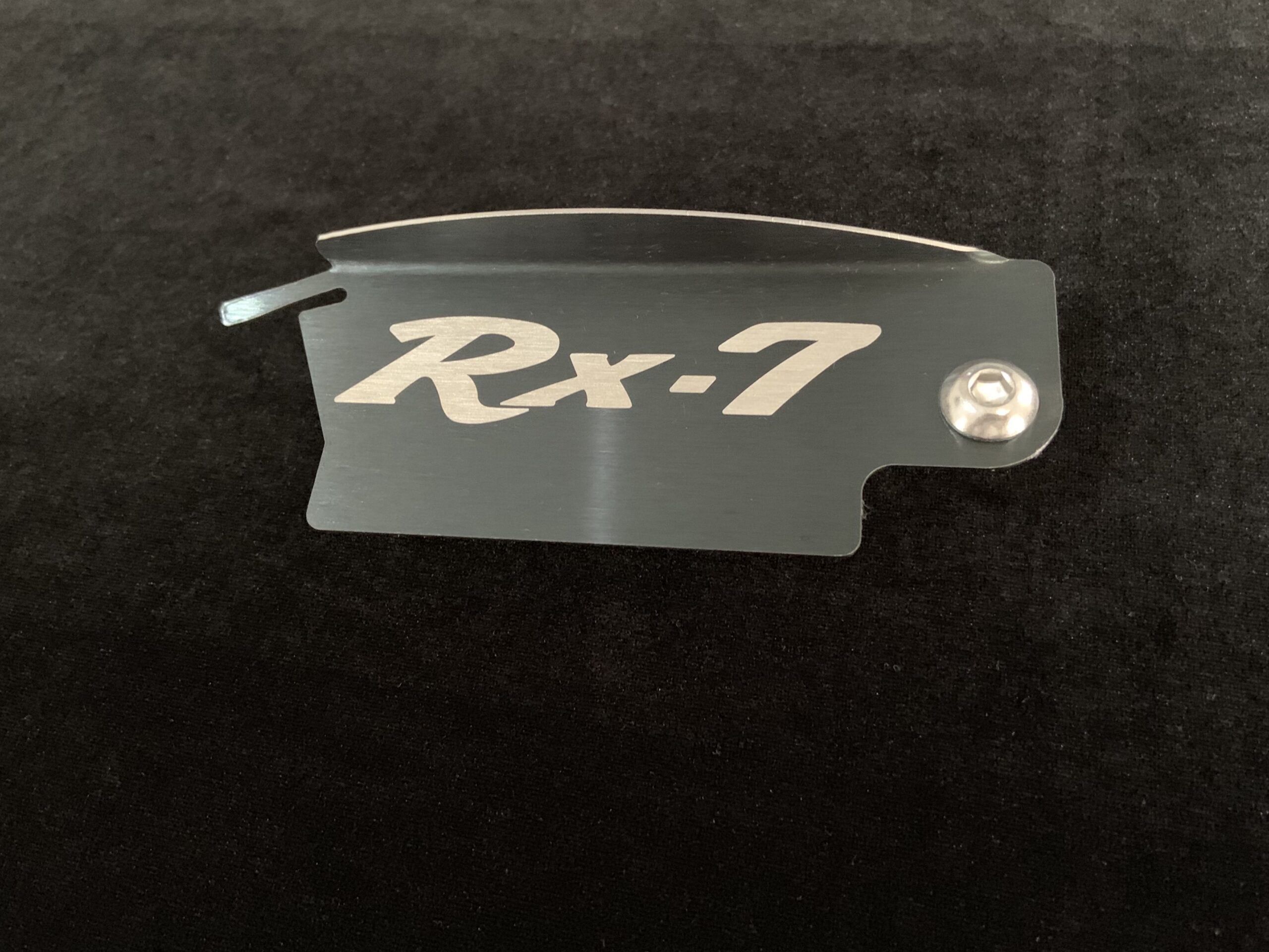 Black Stainless Steel 13b Flywheel Cover - Early Rx7 logo