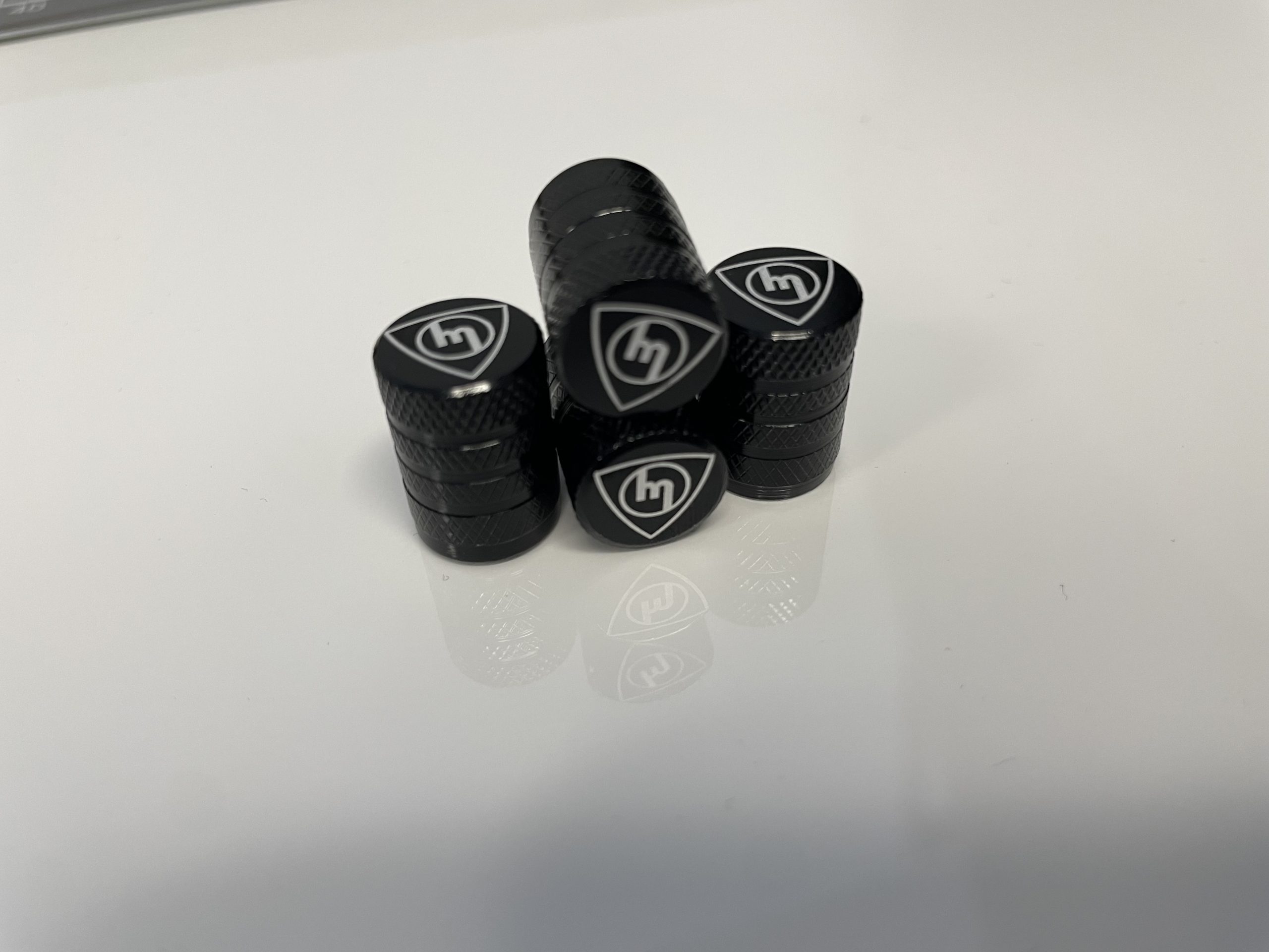 Black Valve Caps - M logo