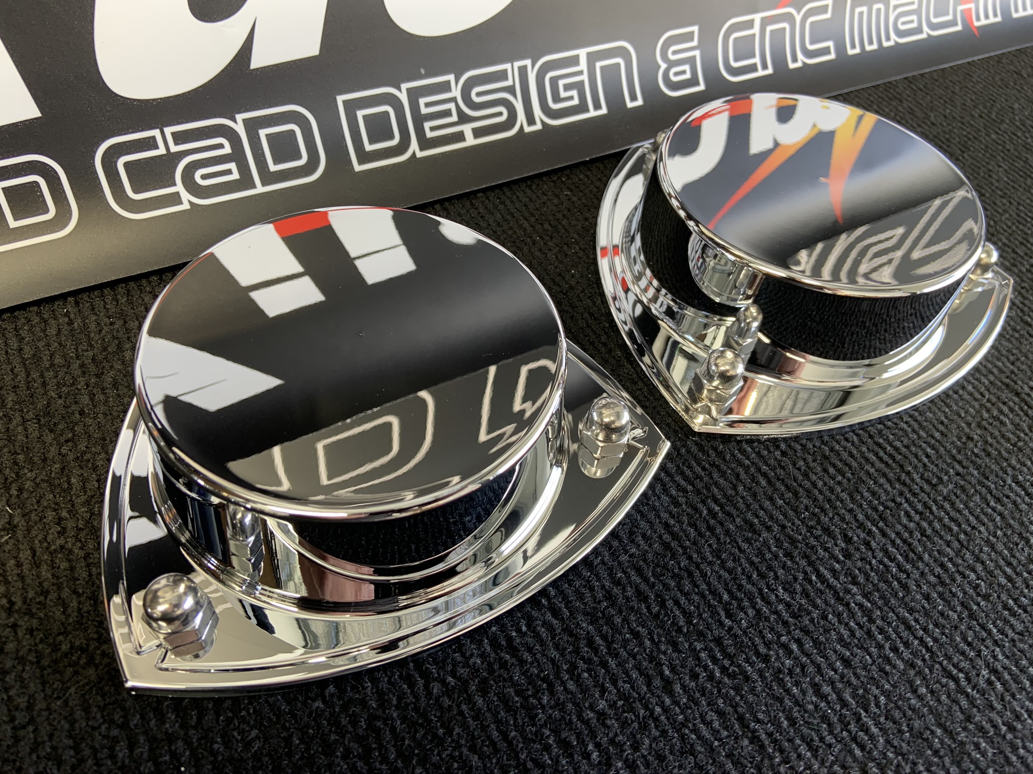 Rx3/808/323 Blank Chrome Billet Strut Tops