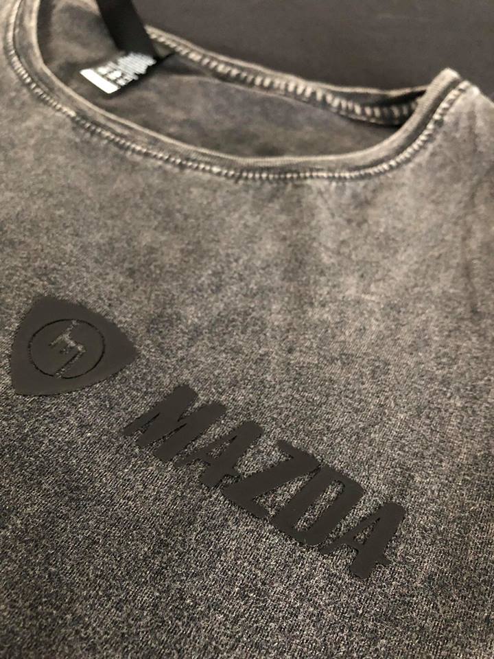 Black Print on Black Stonewash - Singlet