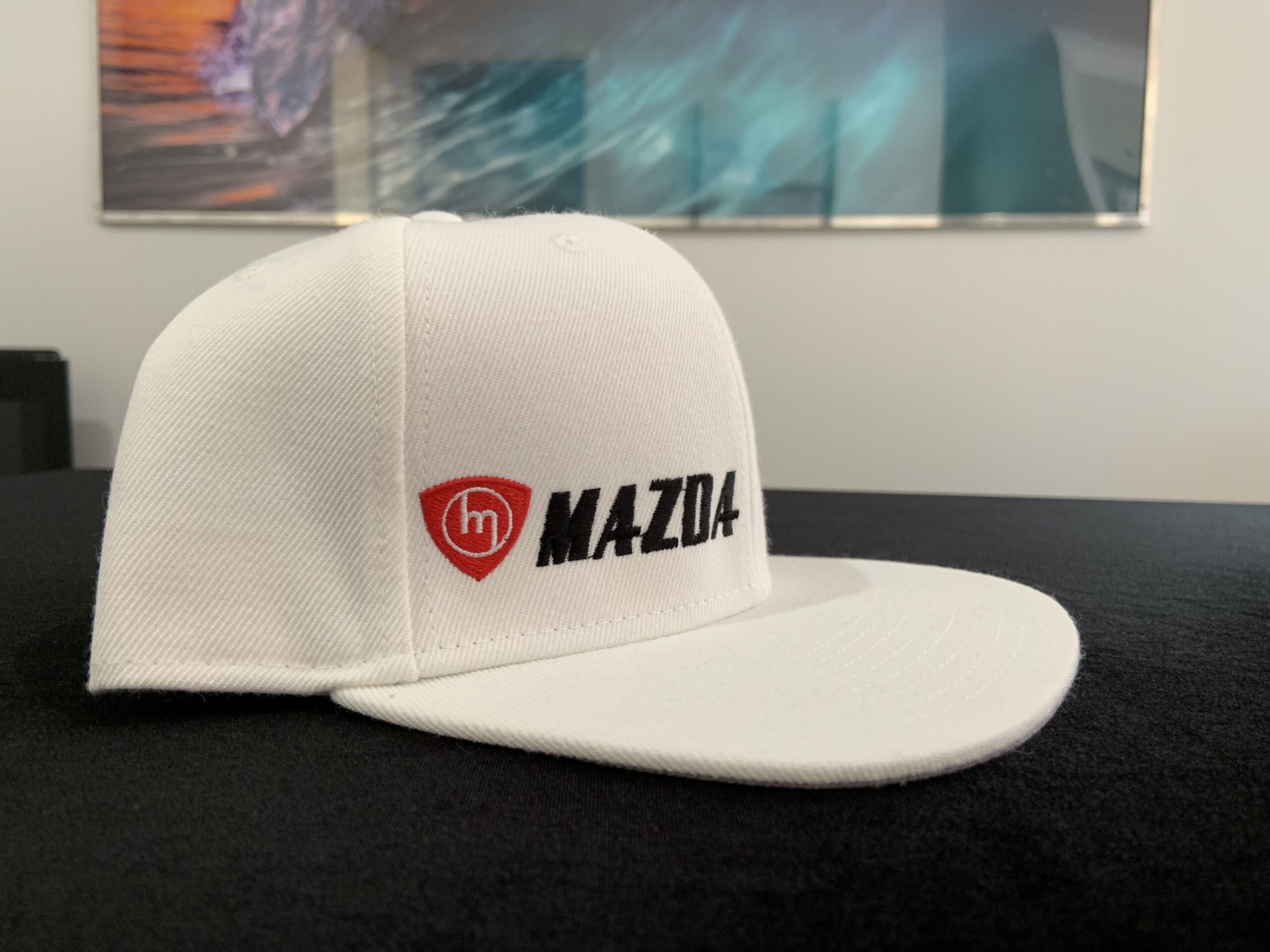 White SnapBack - Red M Black MAZDA