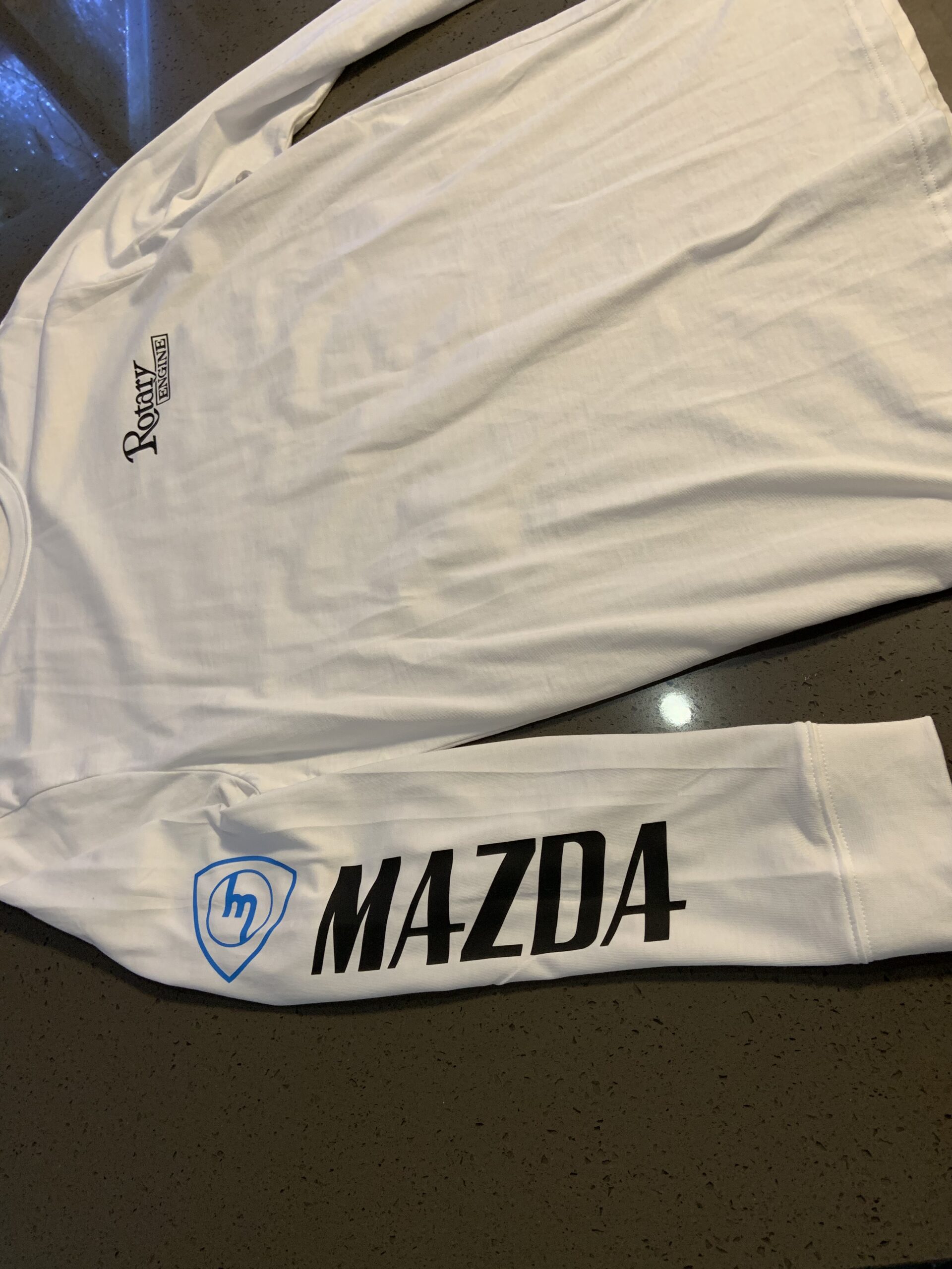 White long sleeve Tee - Blue M Black MAZDA