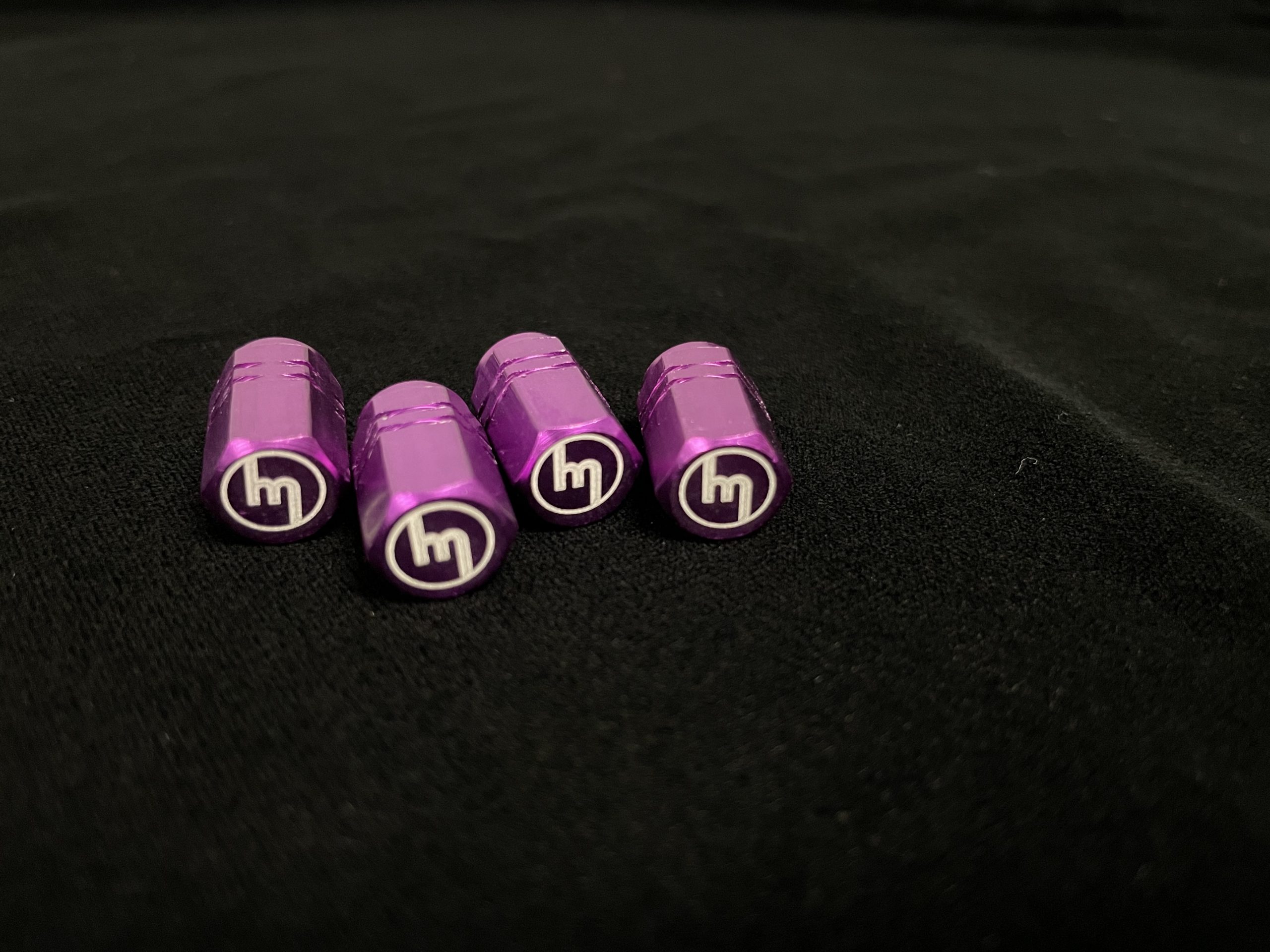 M logo Valve Caps - Purple