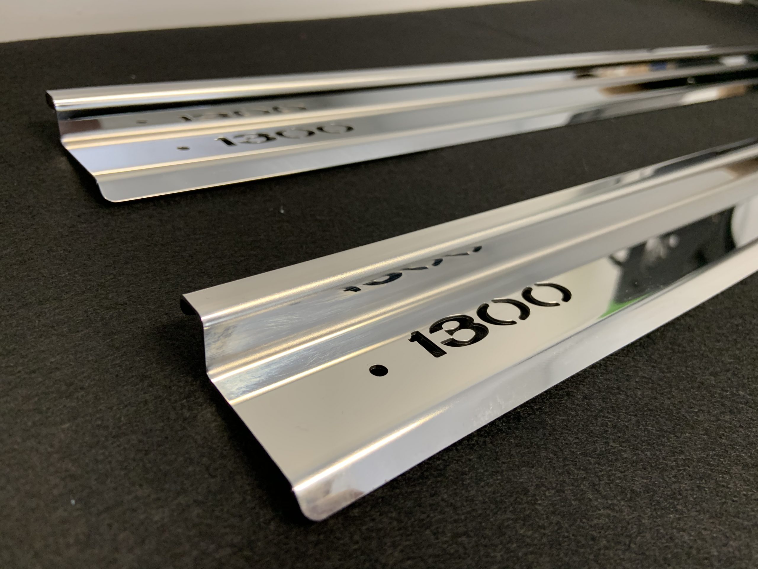 Mazda 1300 Coupe Polished Stainless Scuff Plates