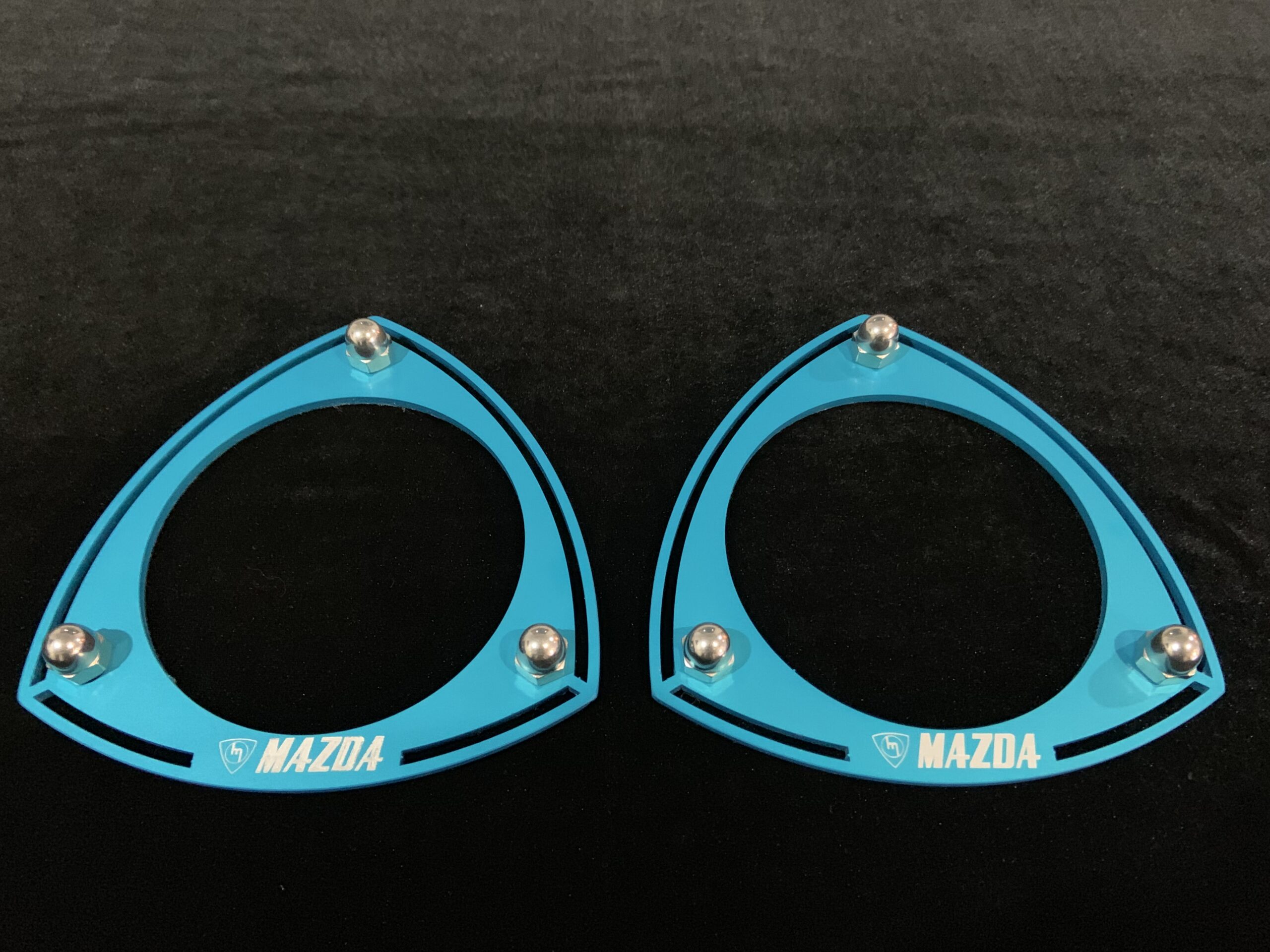 Rx3/808/323 Blue Alloy Strut Tops - M MAZDA ENGRAVED