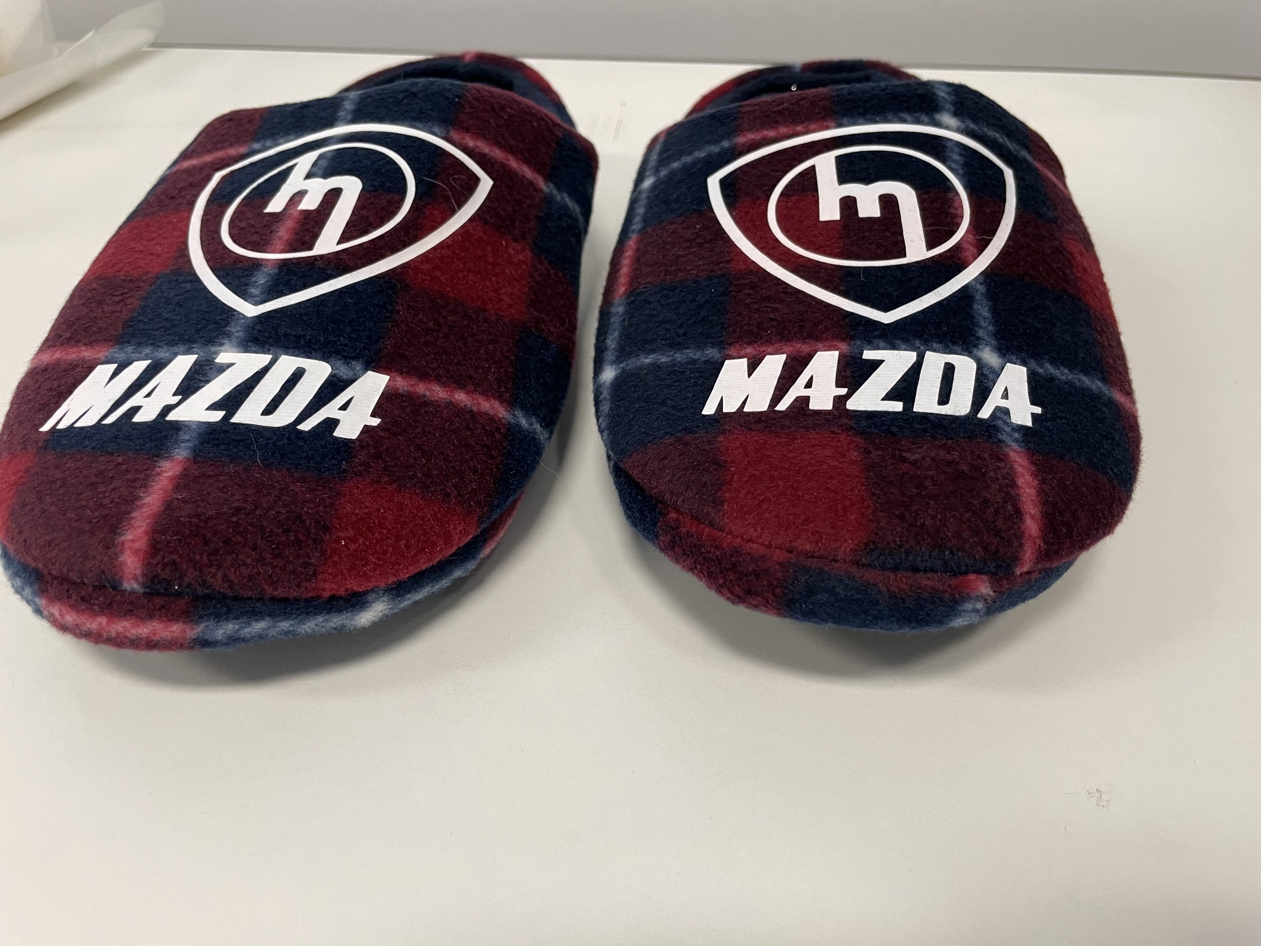 Maroon Tartin Mazda Slippers