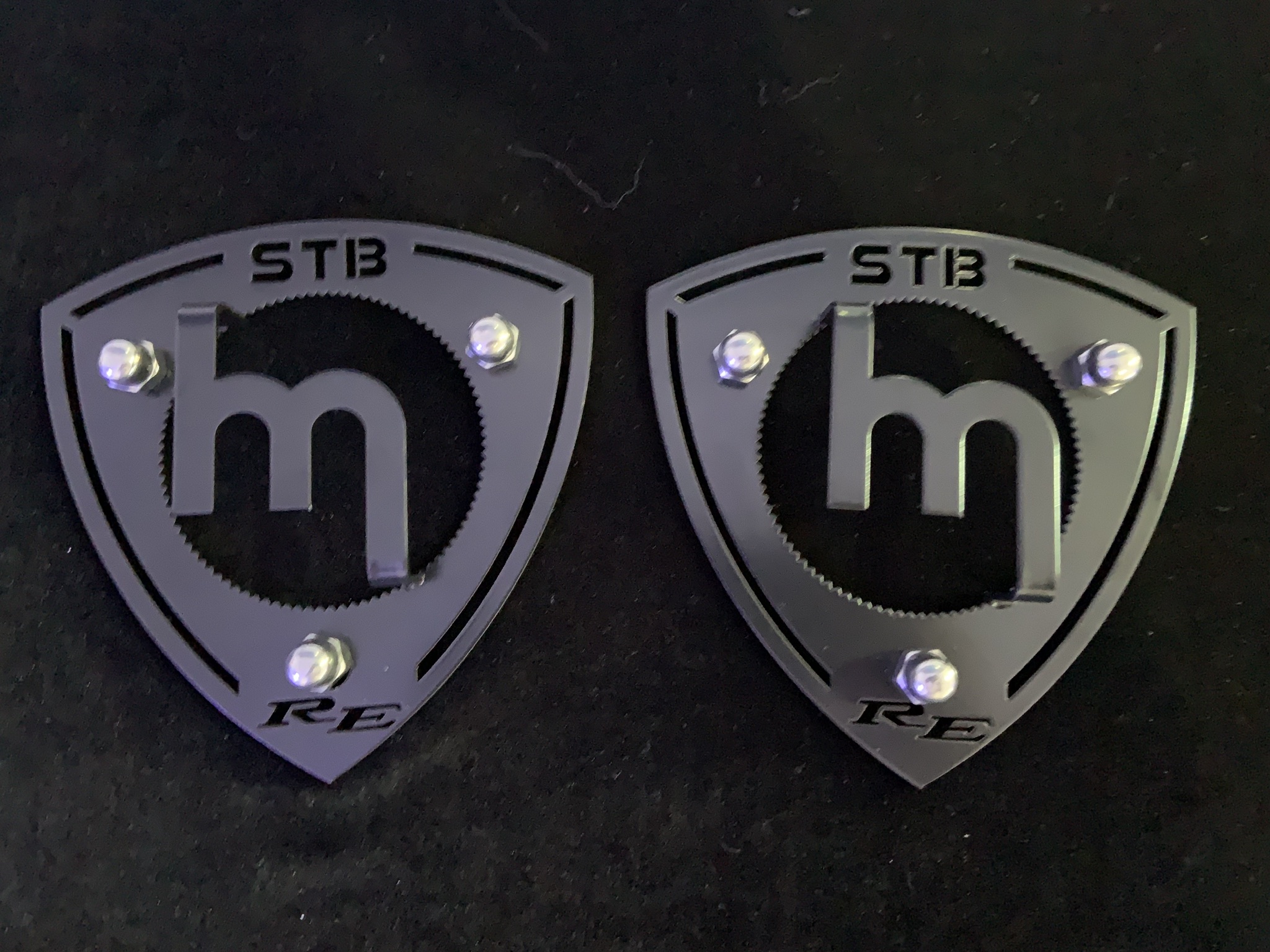 Mazda 1300 STB Black Strut Tops with M