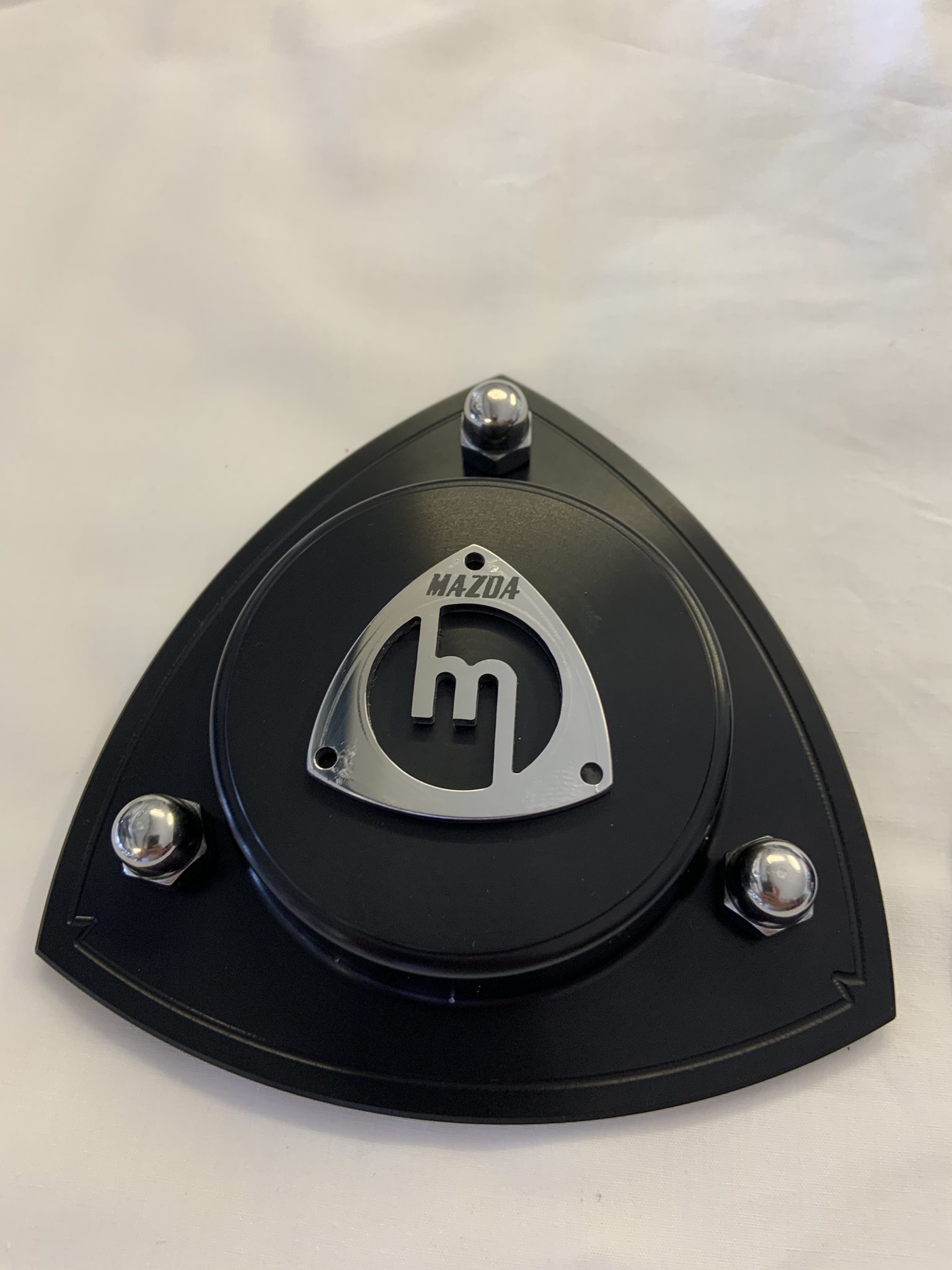 Mazda R100/Rx2/1300/1200 Black Alloy Strut Tops - Polished Rotor