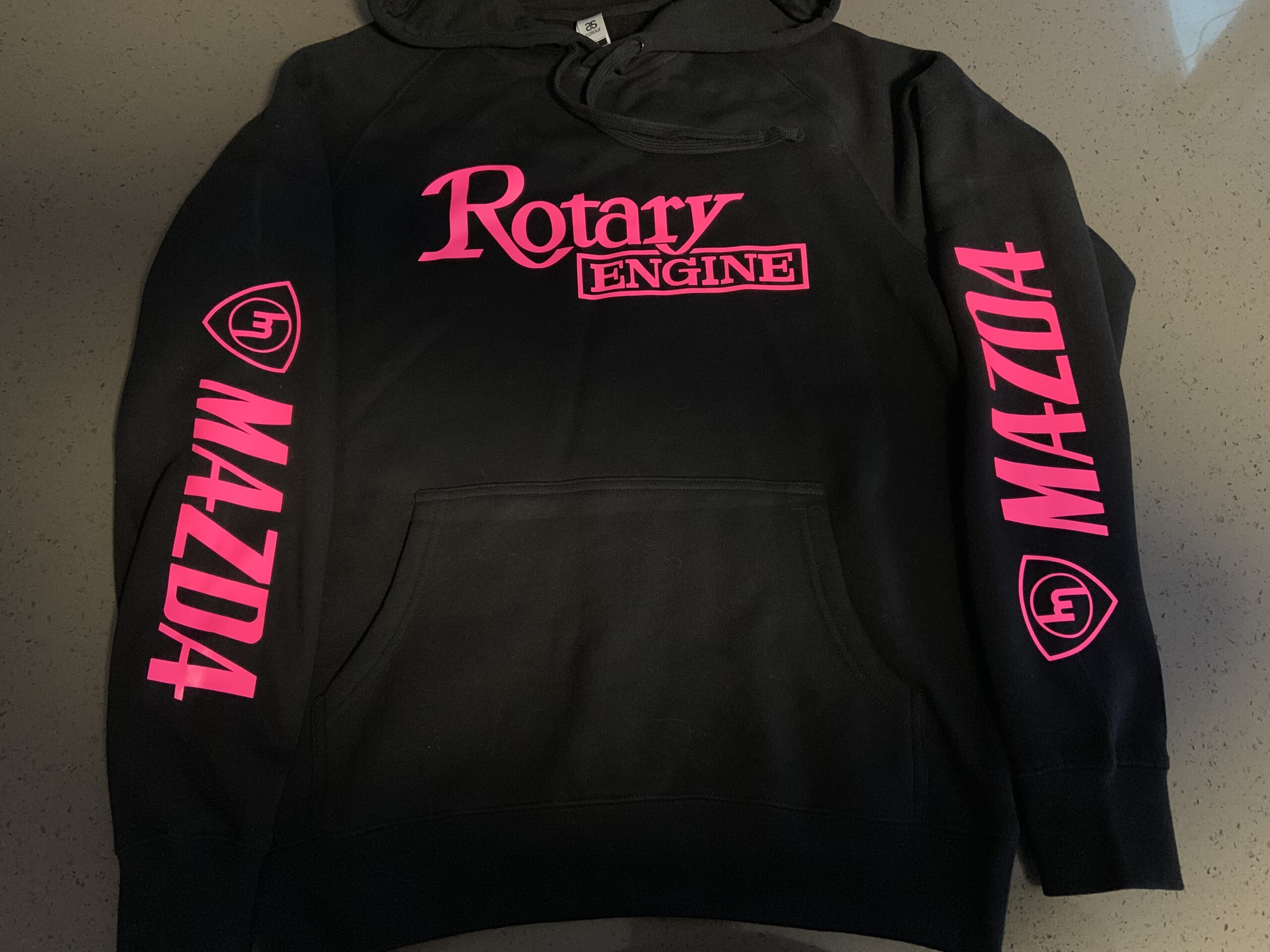 Woman’s Black Hoodie with Pink M MAZDA & ROTARY ENGINE