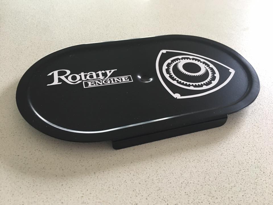 Black Rotary Engine Filter lid White logos