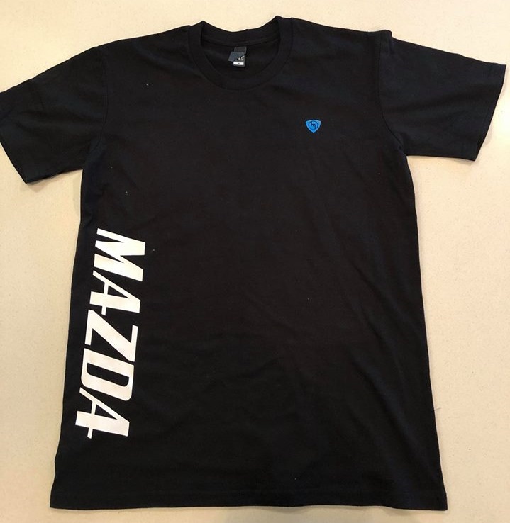 Blue M White Mazda - Black Tee