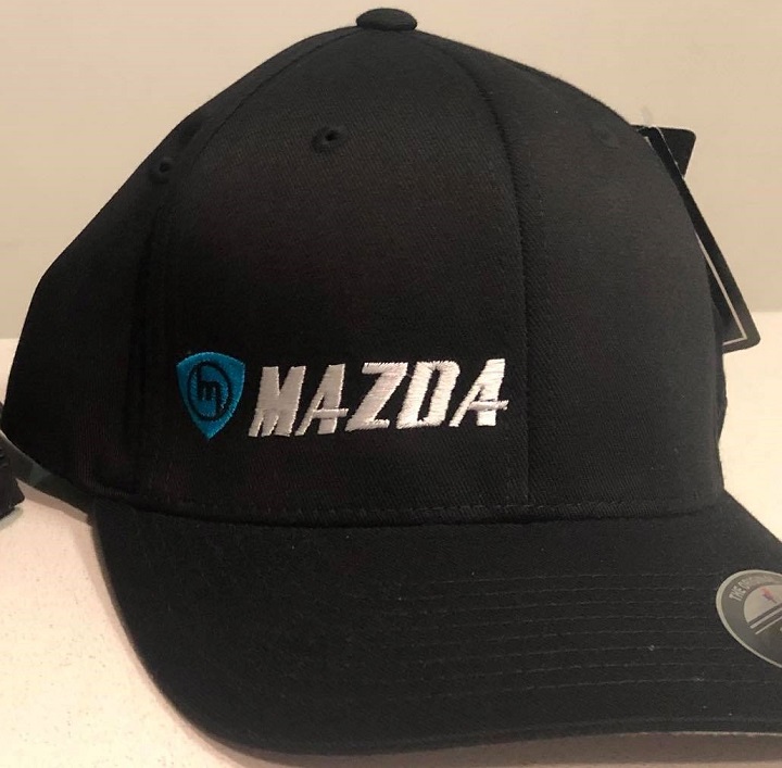 Blue M White Mazda CURVED Black Flexfit