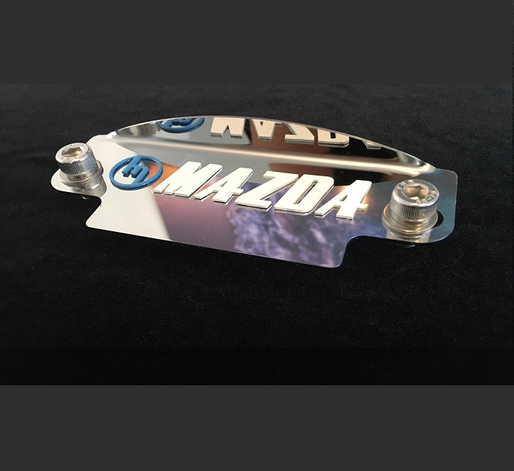 Blue M white Mazda 12a flywheel cover