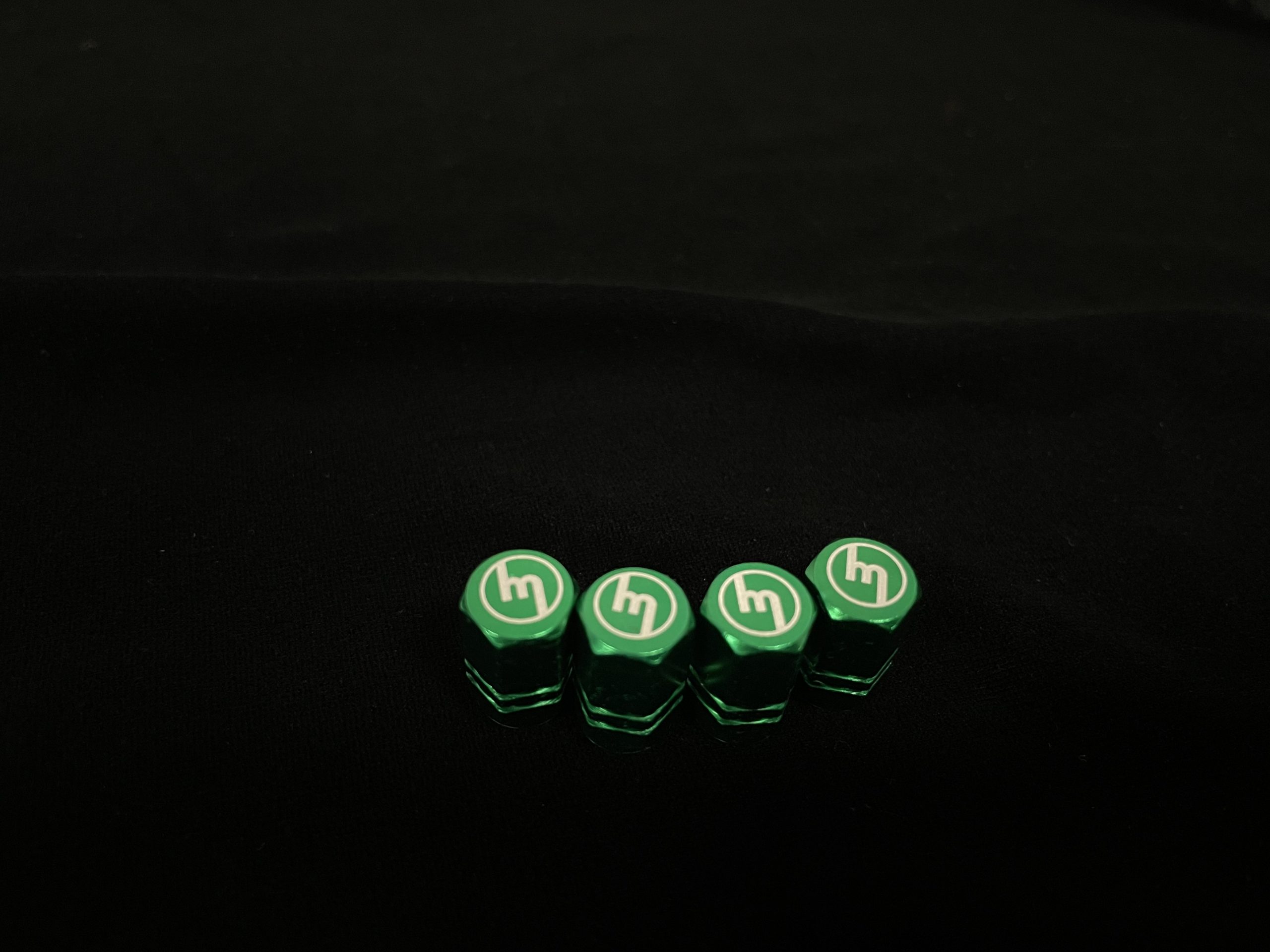 M logo Valve Caps - Green