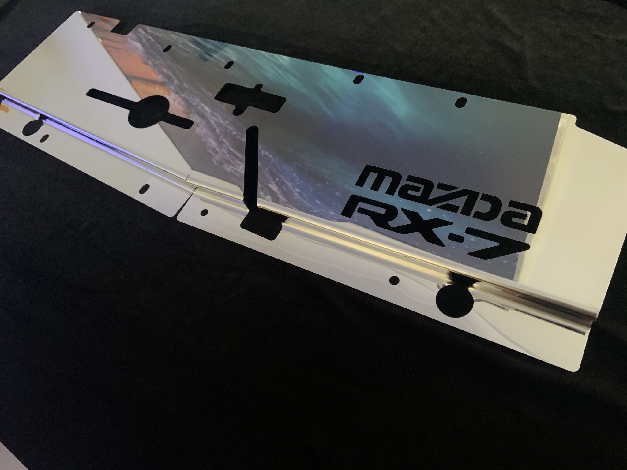 FC Rx7 Polished Stainless Radiator Cooling Panel - WITH OVERFLOW cutout
