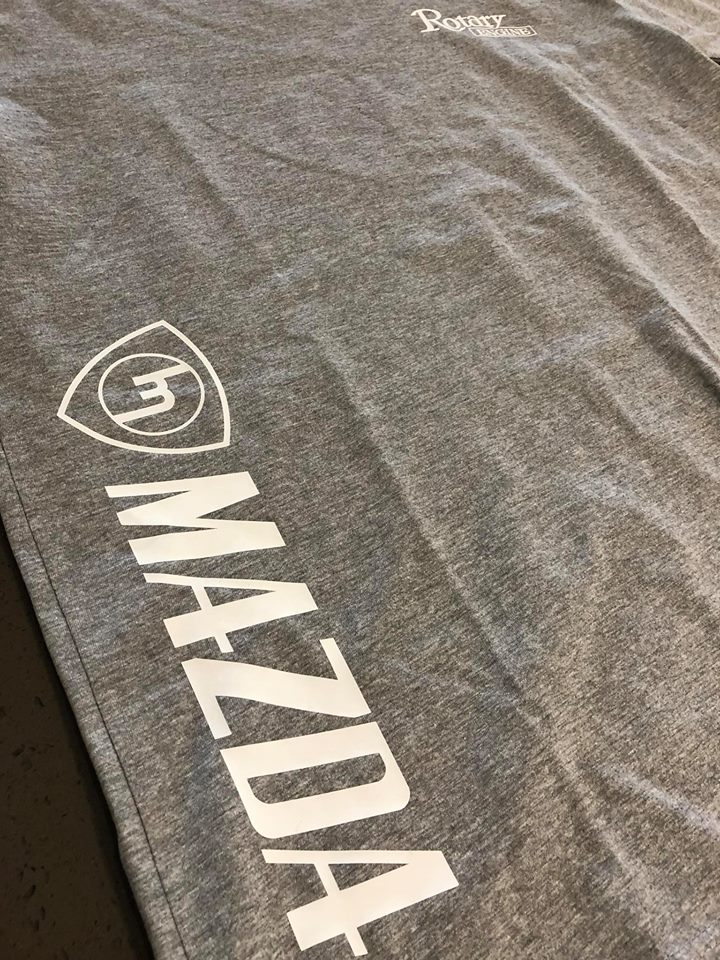 Grey Tee - White Rotary Engine M Mazda