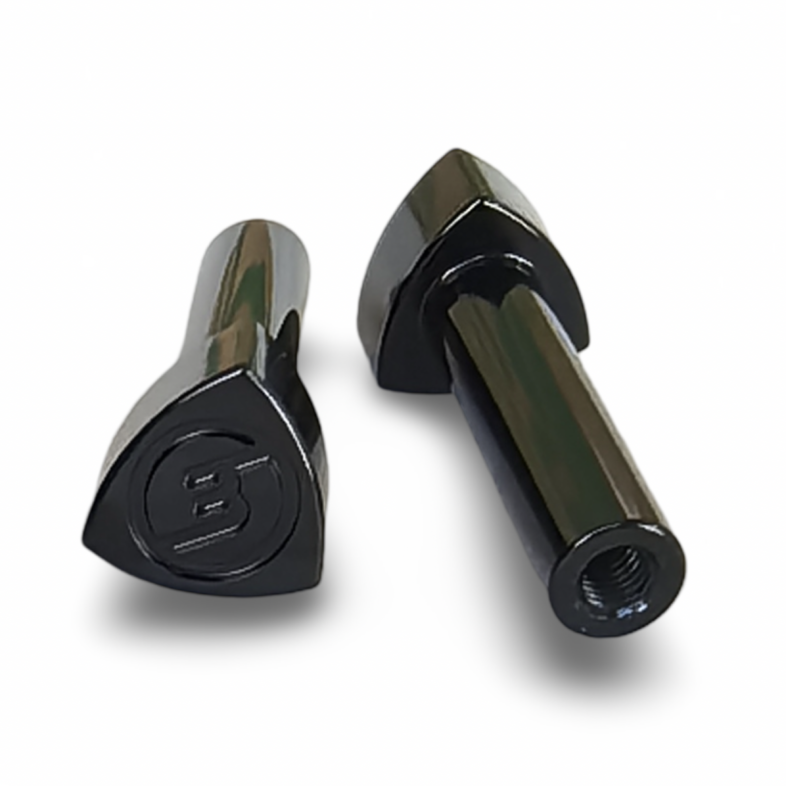BLACK Billet Door Lock Knobs - M (Pair)