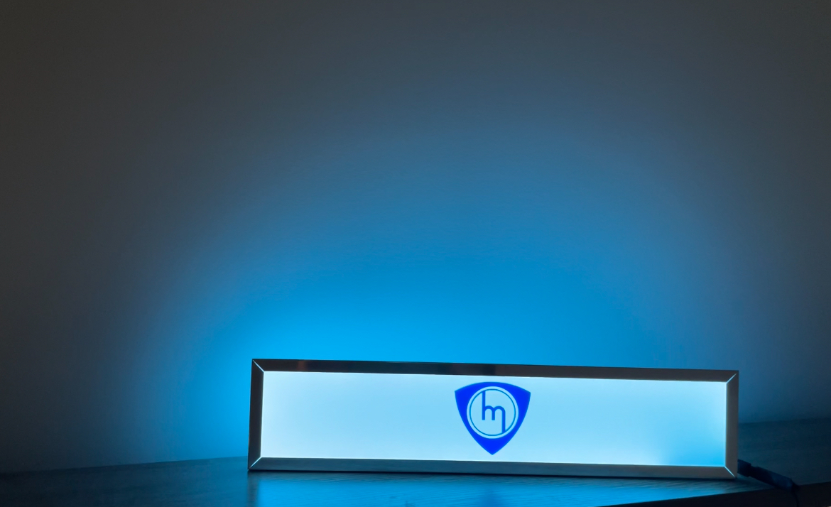 White Mazda LED Light Blue M