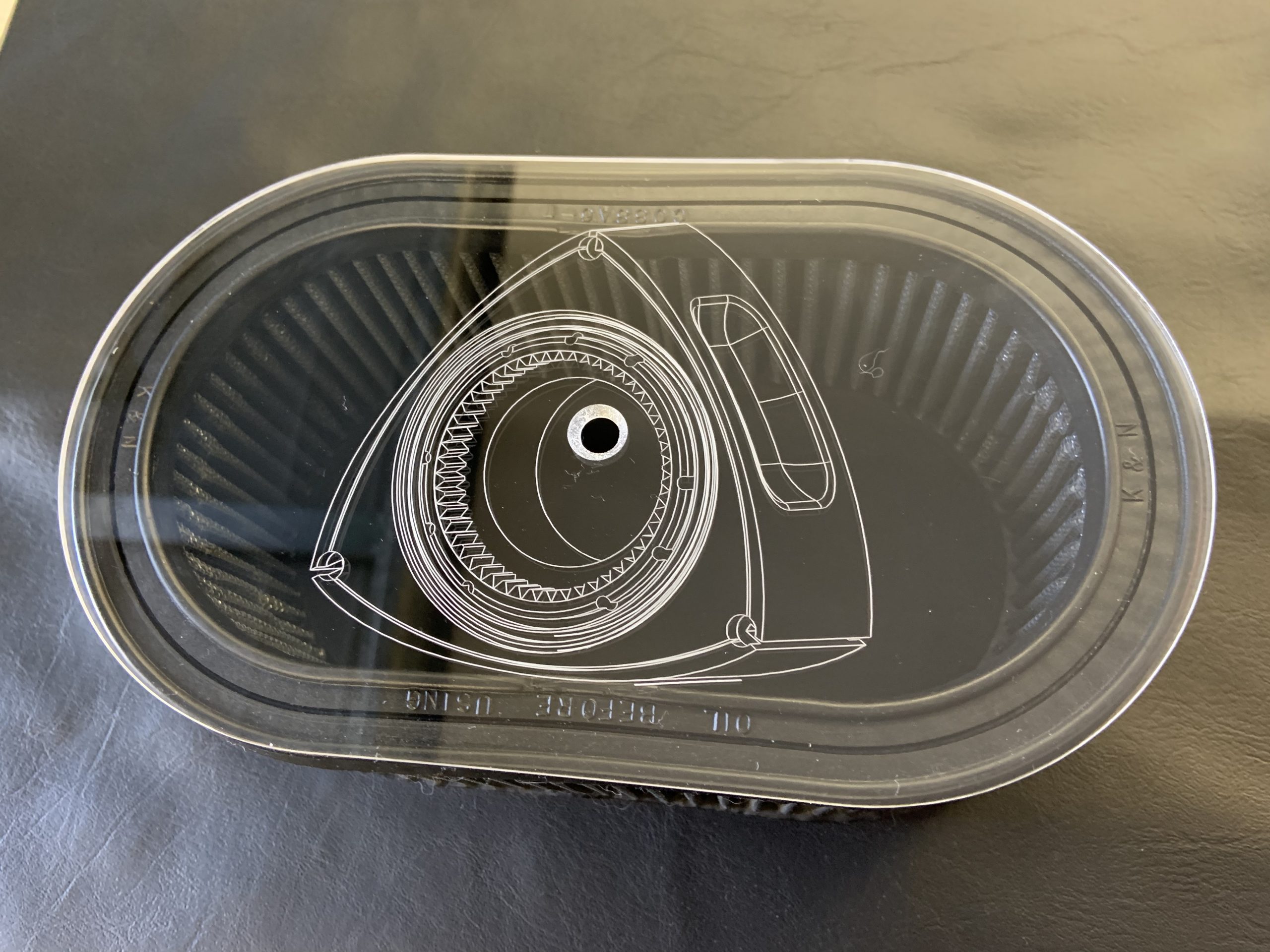 Clear IDA Lid - Rotor Engraved