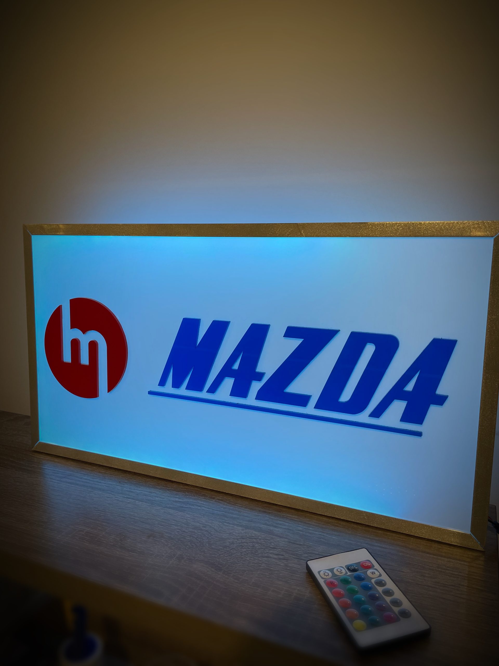 White Mazda LED Light Red M Blue Mazda