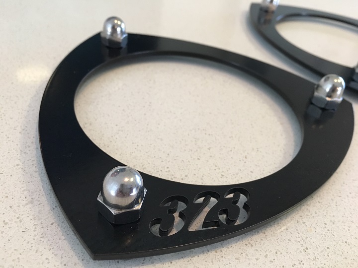 Mazda 323 Strut Tops - BLACK 323 cut