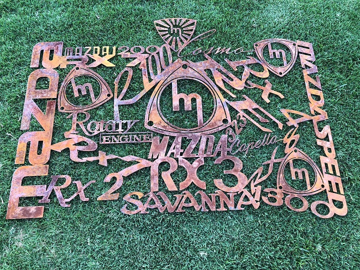 Mazda Rusty Steel Logo Panel