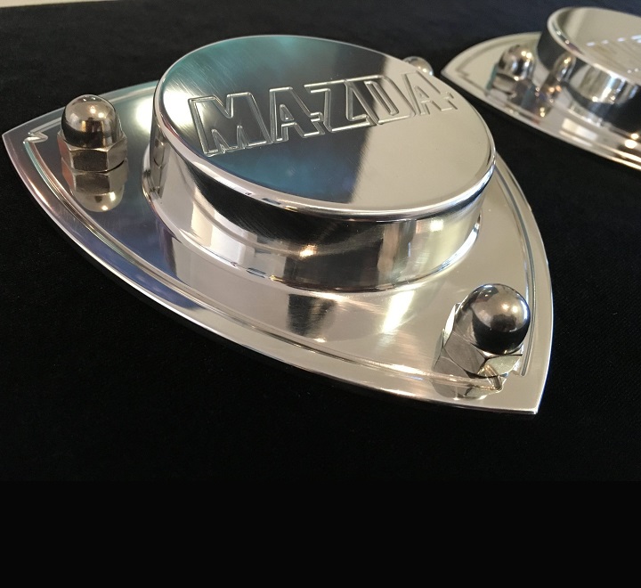 Mazda engraved R100/1300/1200/Rx2 Billet Alloy strut tops