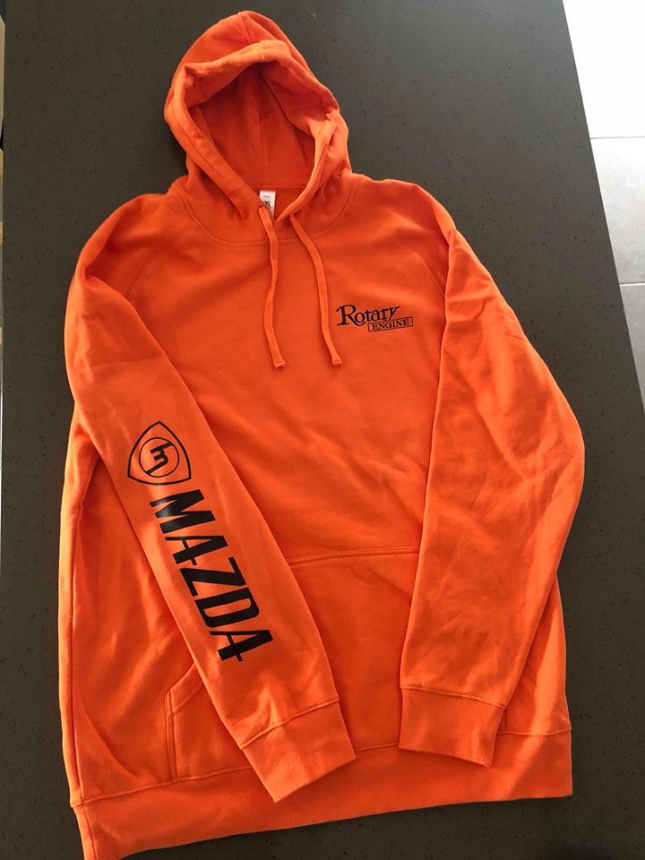 Orange Hoodie - Black Rotary Engine M Mazda