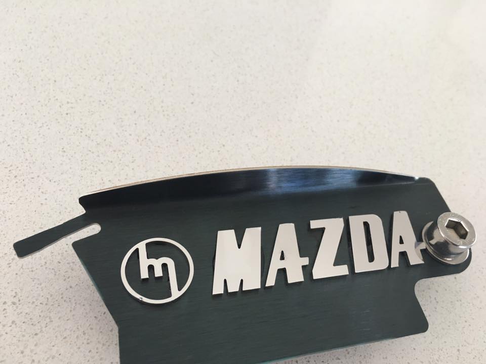 Polished M MAZDA 13b black plate