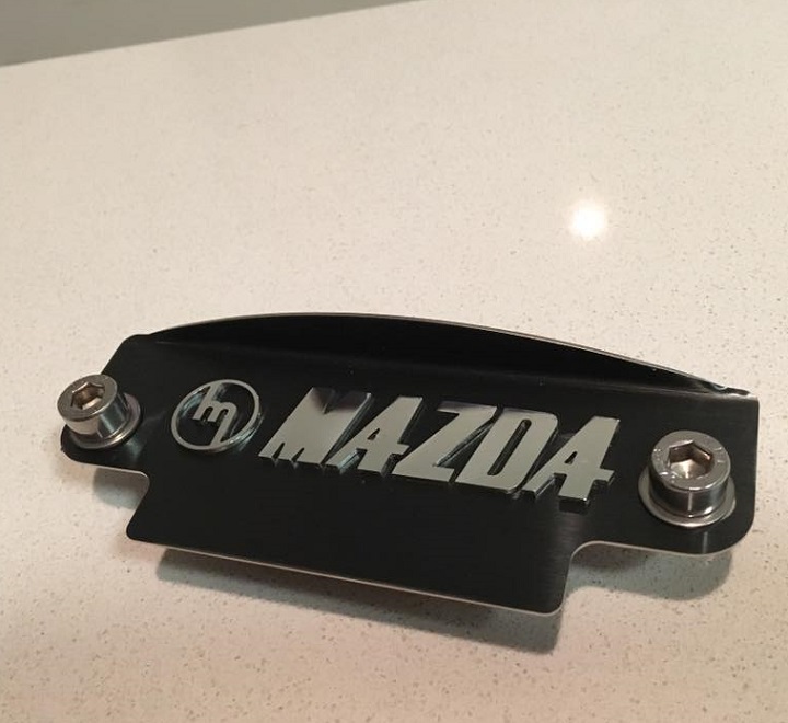 Polished M MAZDA black plate 12a