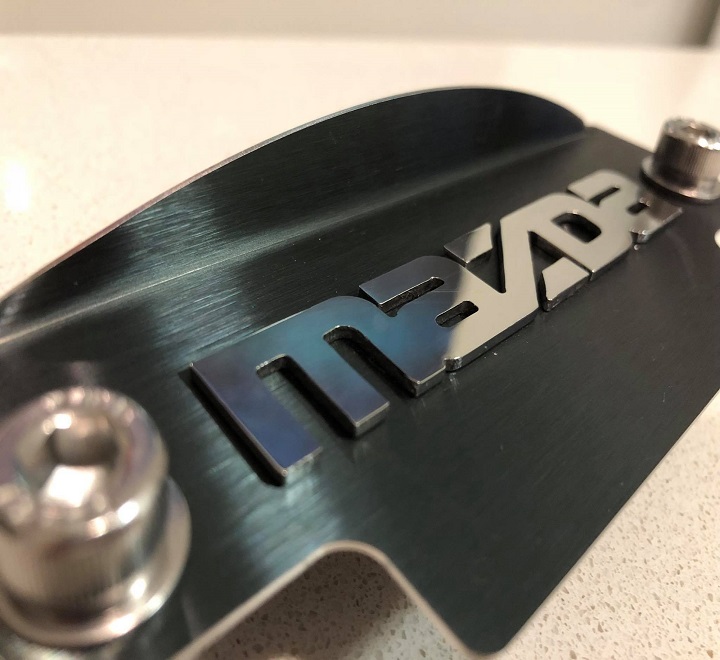 Polished MAZDA black plate 12a