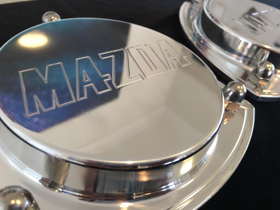 Polished Billet alloy MAZDA engraved Strut Top