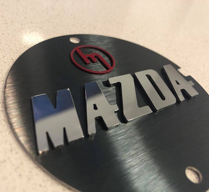 RED M Polished Mazda black cas